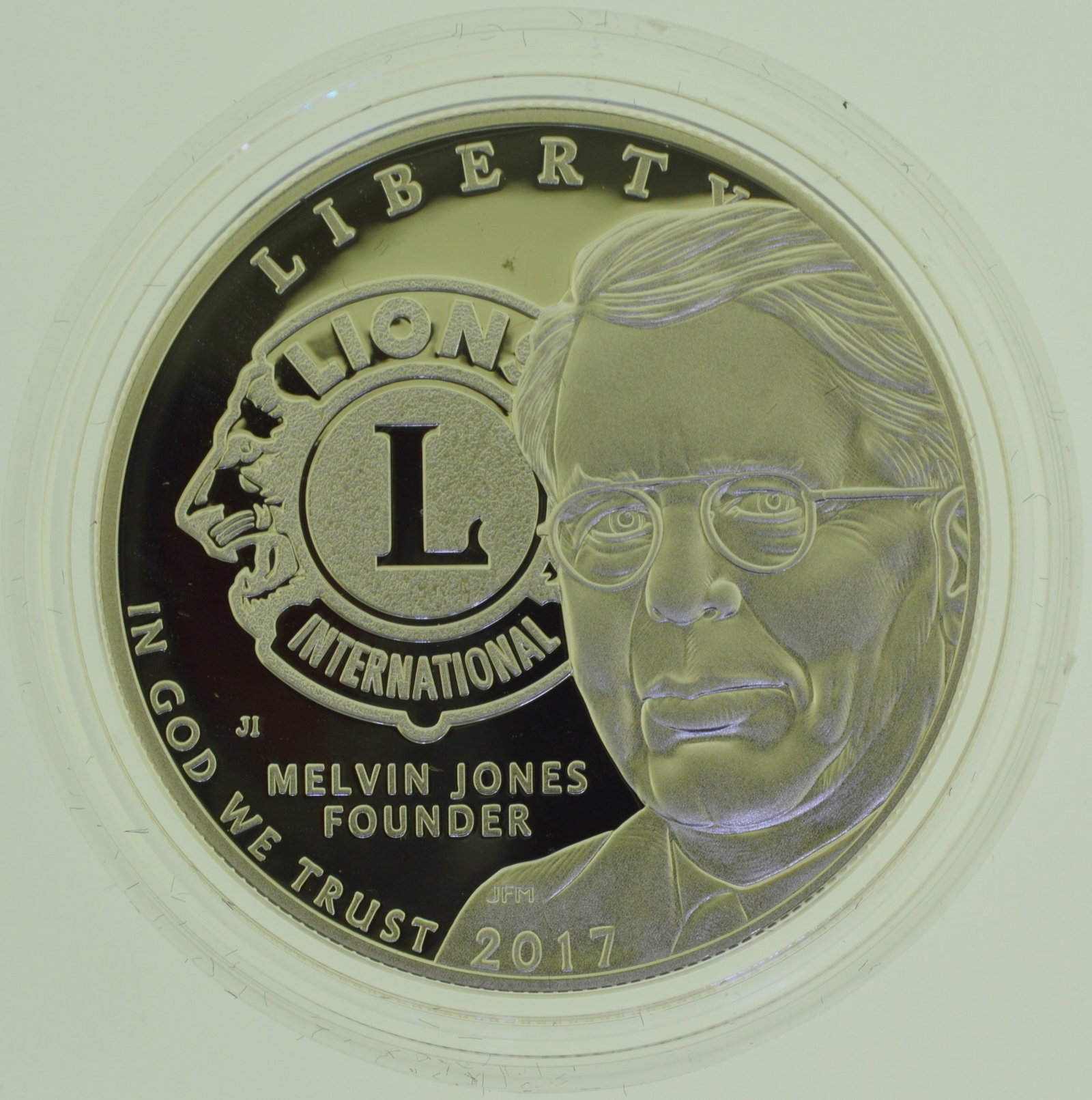 2017-P Lions Club International Centennial Silver Dollar Proof, U.S. Mint, Box & COA: Celebrate a century of service with this 2017-P Lions Club International Centennial Proof Silver Dollar from the U.S. Mint. Struck in .999 fine silver, this proof coin features exceptional detail