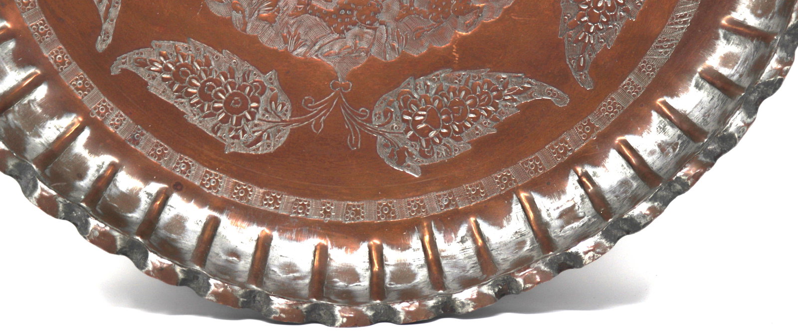 Collectable round copper handmade tray - 3