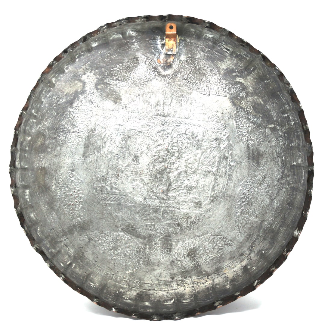 Collectable round copper handmade tray - 4