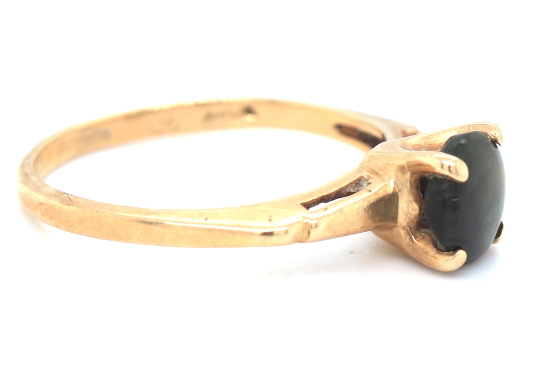 14kt Yellow gold gemstone solitaire ring - 2