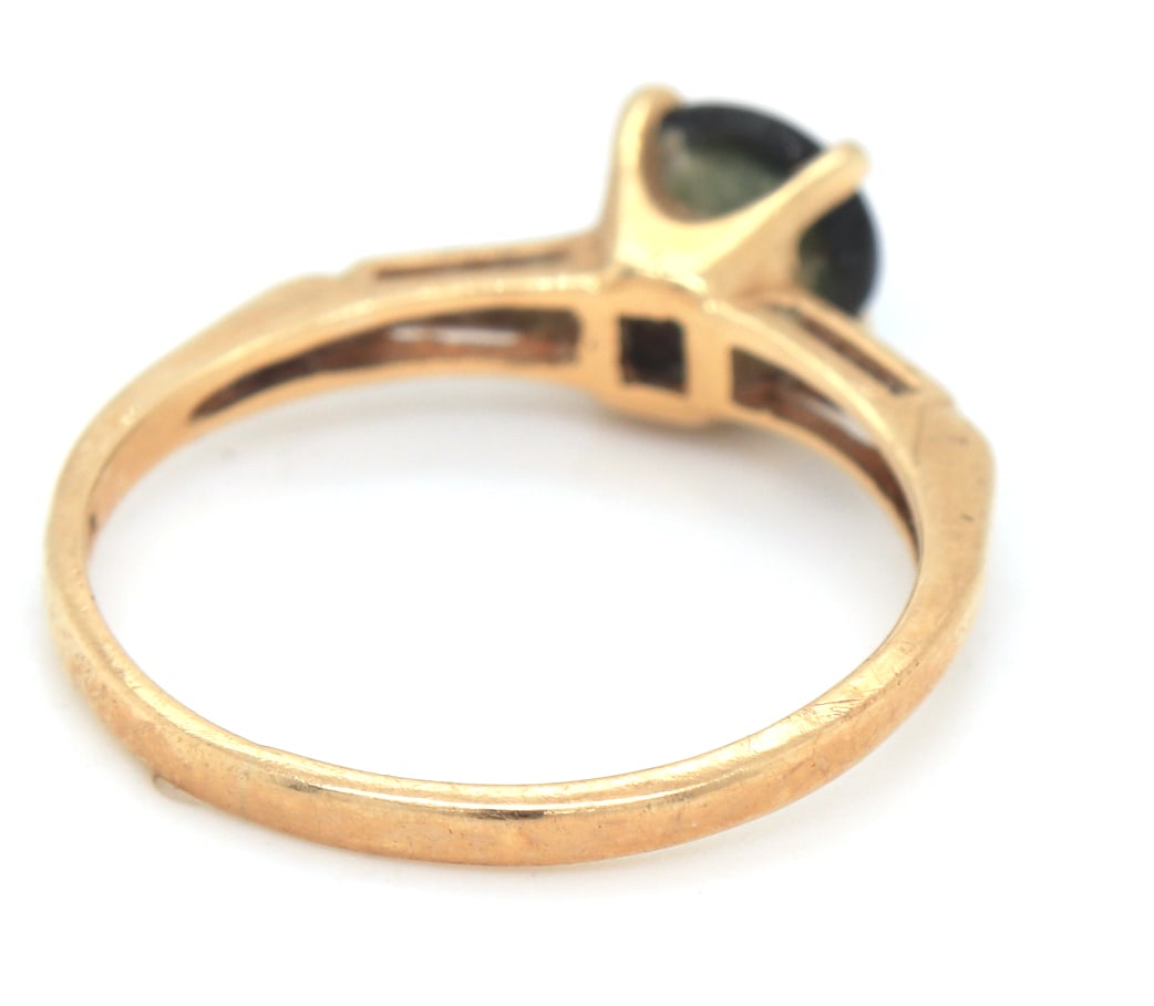 14kt Yellow gold gemstone solitaire ring - 4