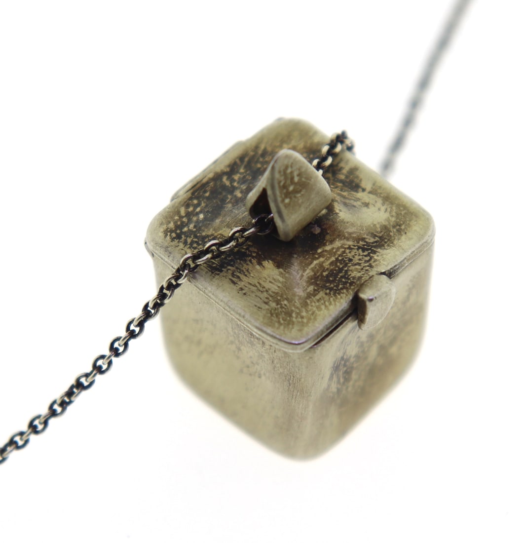 925 Sterling Silver Box Locket Necklace - 3