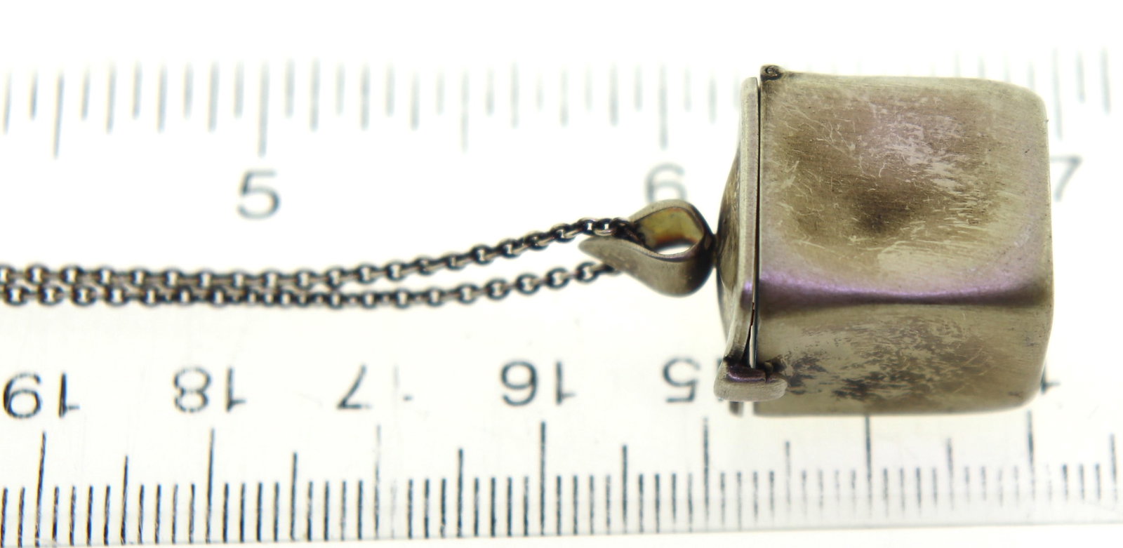 925 Sterling Silver Box Locket Necklace - 6