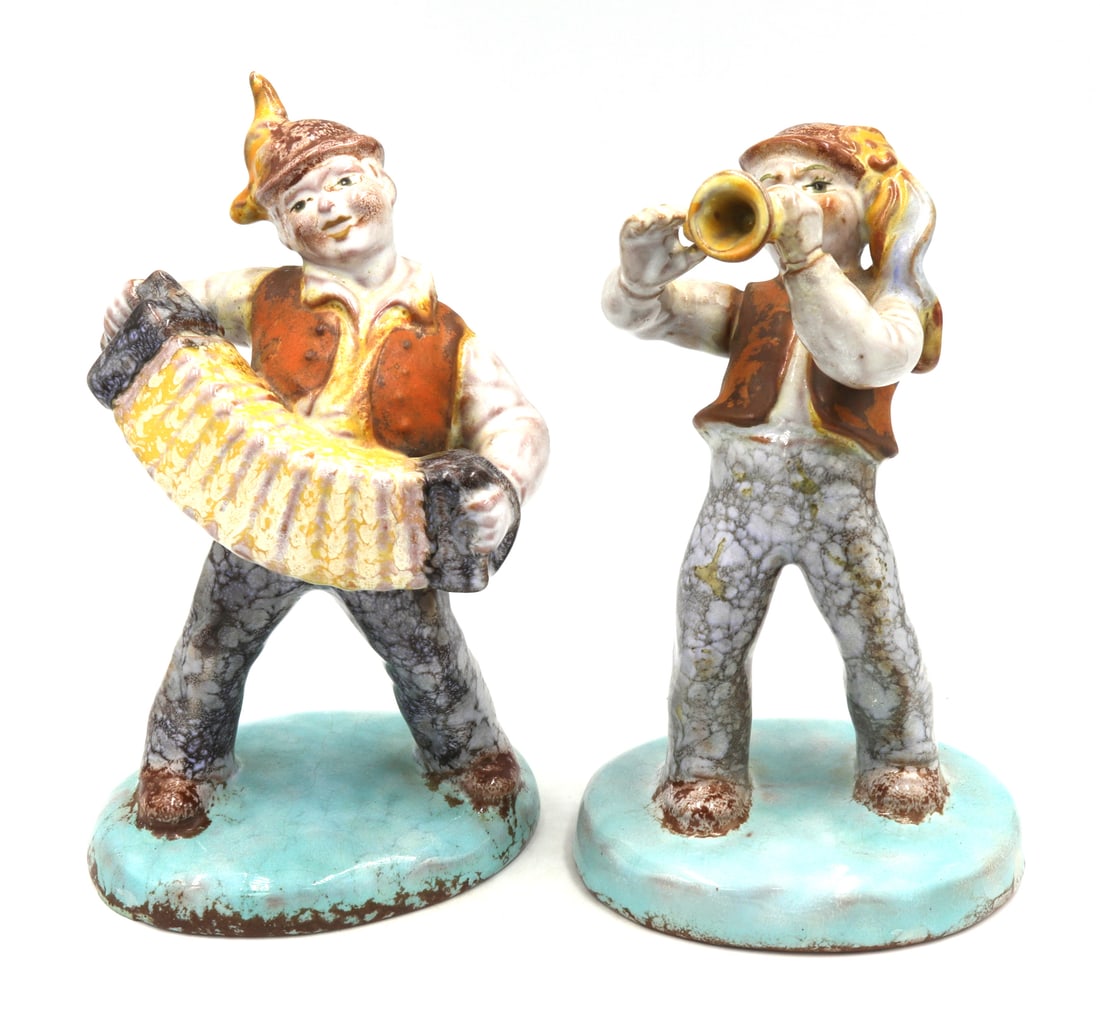 Pair of musicians Figures and statuettes catalogue: Pair of musicians Figures and statuettes catalogue. 5 inches tall.