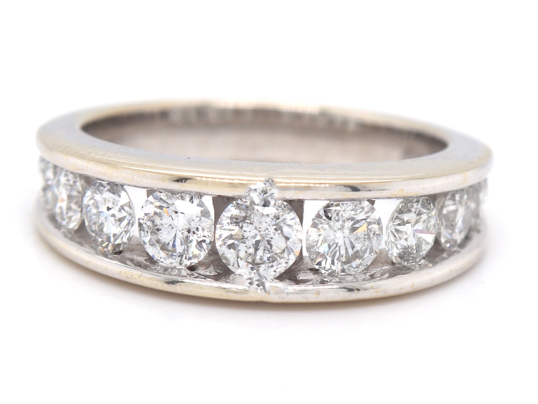 14kt White gold approximate 2ctw channel set diamond band (1 of 4)