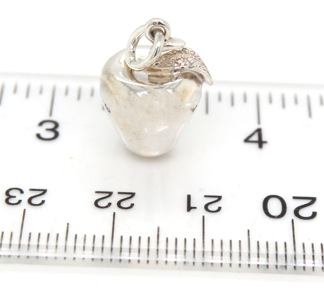 925 Sterling silver apple charm - 3