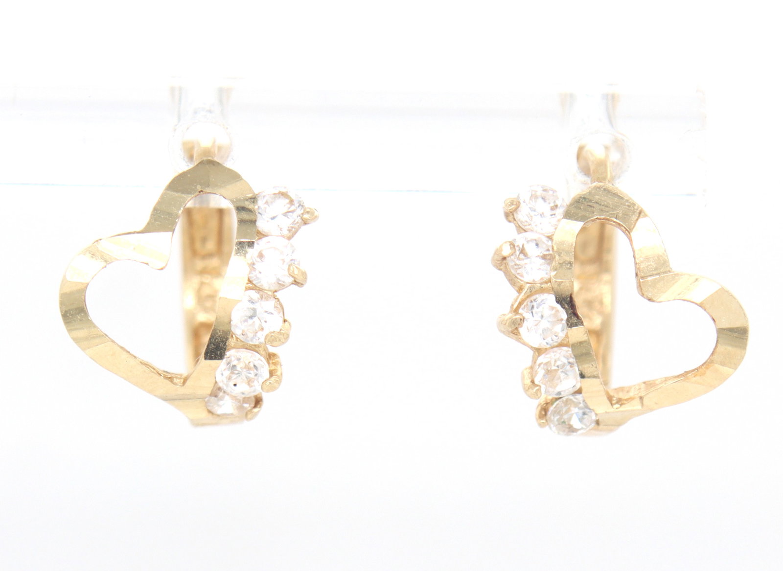 14kt Yellow gold cubic zirconia huggies (1 of 4)