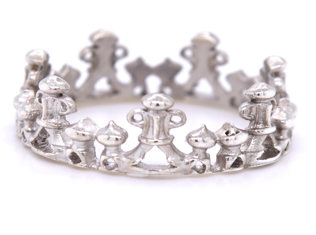 925 Sterling silver Armenta silver crown ring - 3
