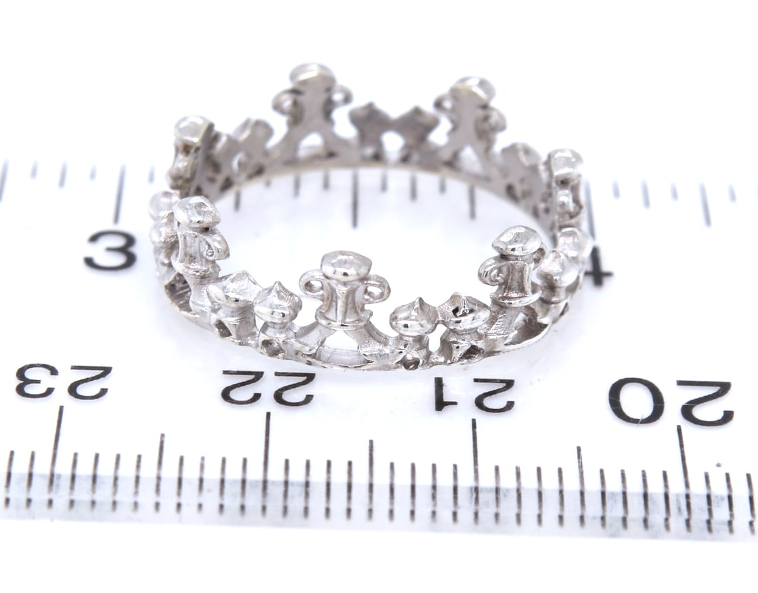 925 Sterling silver Armenta silver crown ring - 4