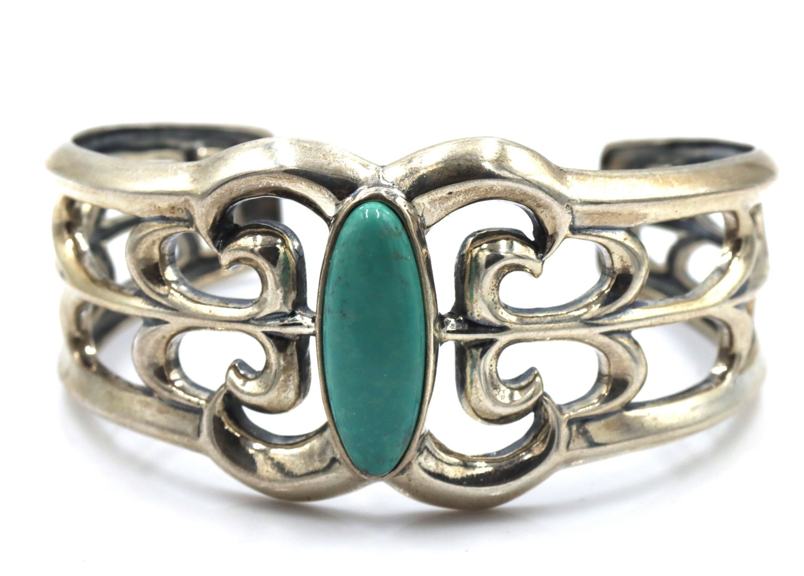 925 Sterling silver signed turquoise cuff bangle (1 of 6)