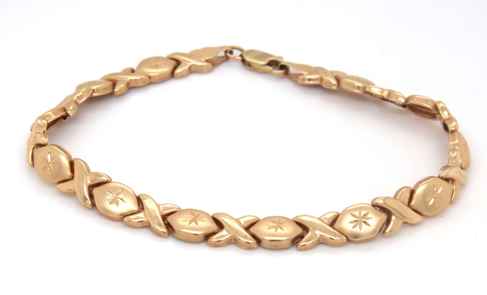 14kt Yellow gold X link bracelet (1 of 5)