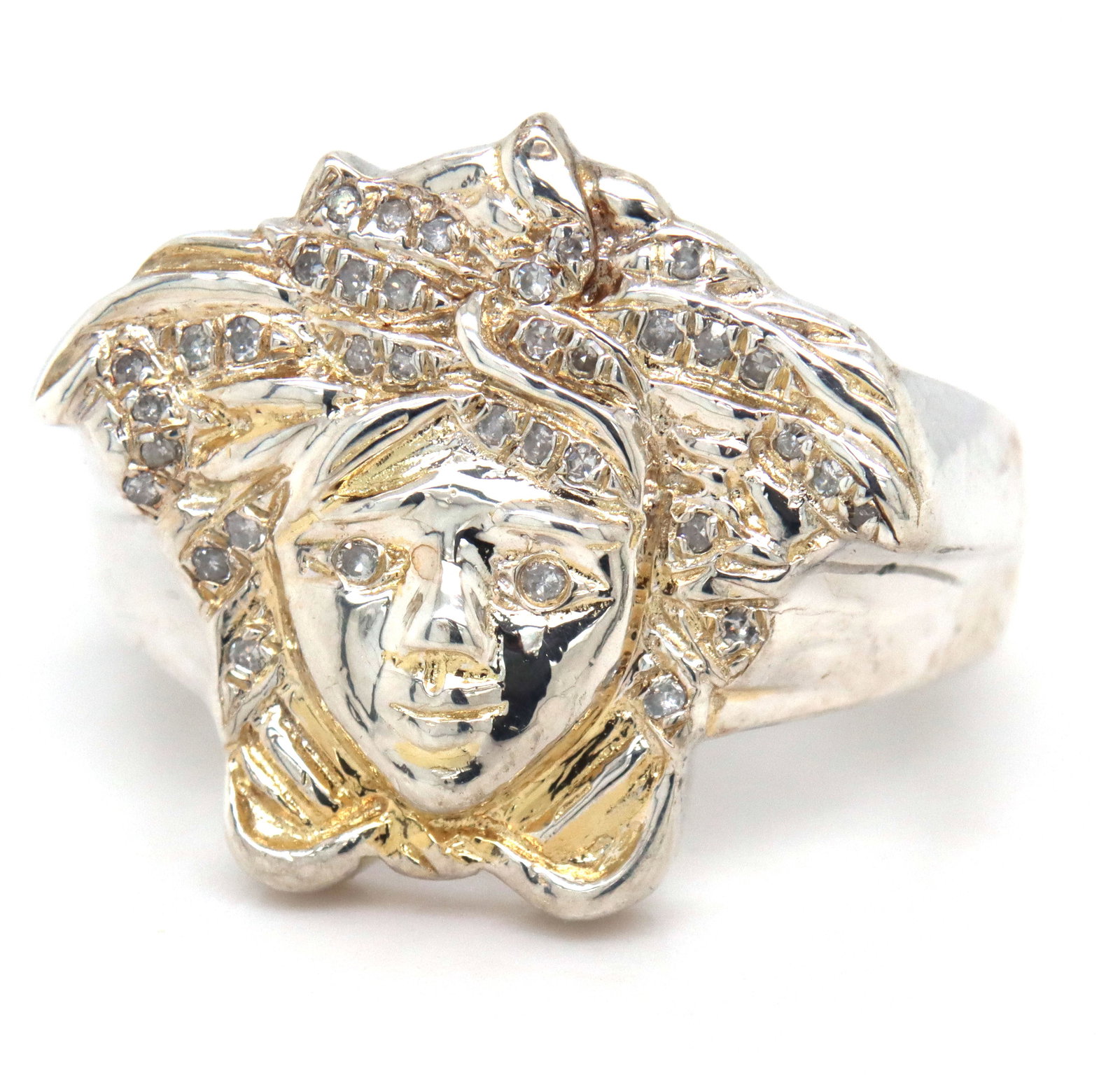 925 Sterling silver Medusa ring: 925 Sterling silver Medusa ring. The total weight of the ring is 6.90 grams. Ring size 11".