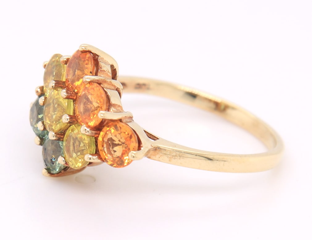 Charming Yellow Gold Multi Color Topaz Ring - 4