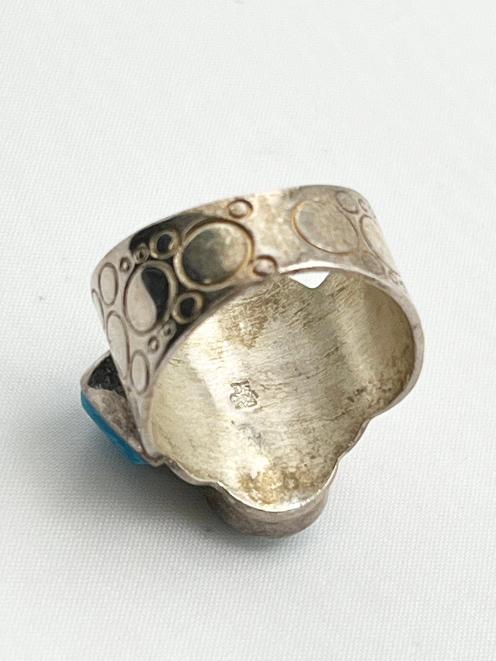 925 Sterling Silver DRT Jay King Geometric Theme Turquoise Ring - 4
