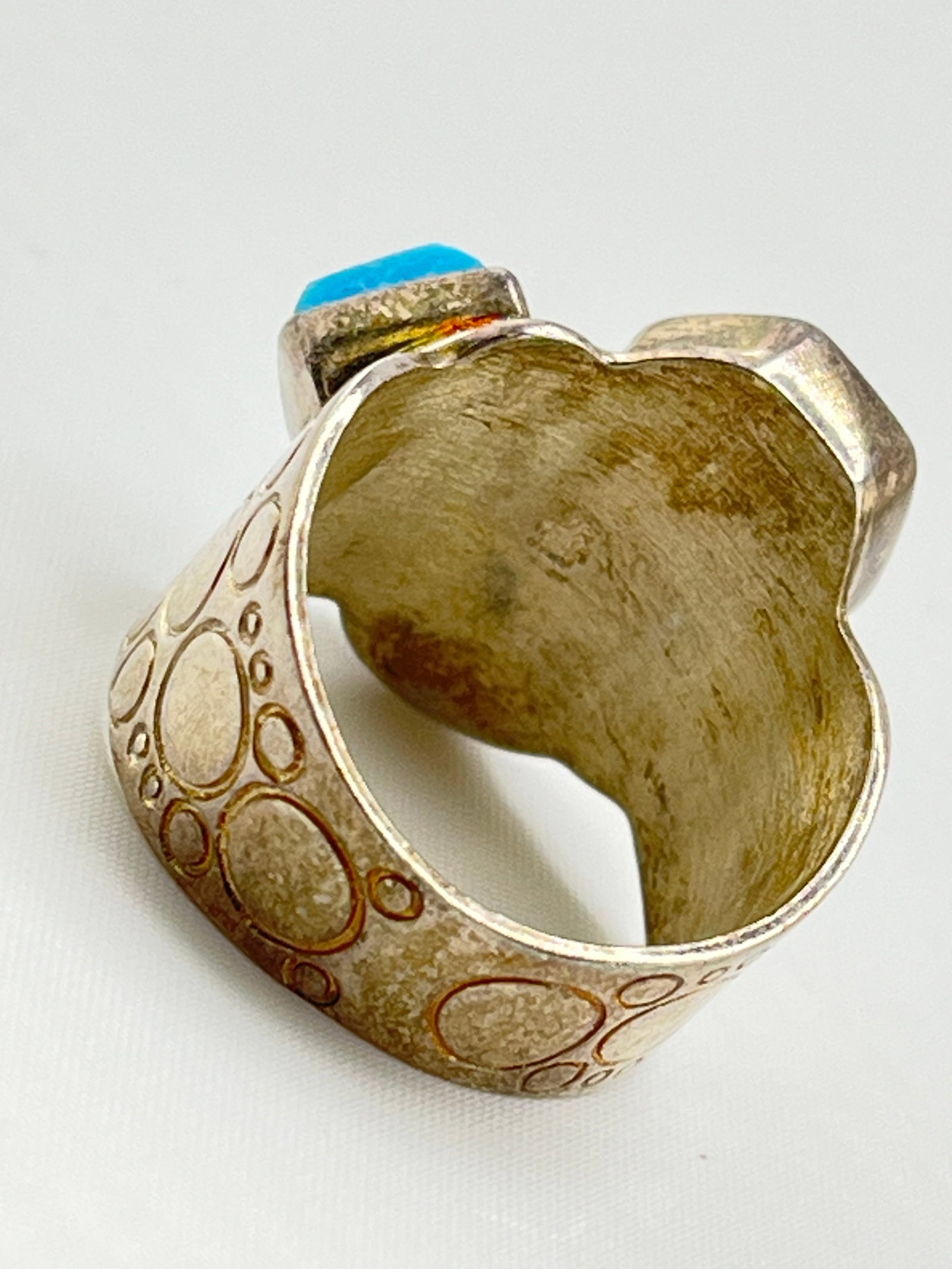925 Sterling Silver DRT Jay King Geometric Theme Turquoise Ring - 5