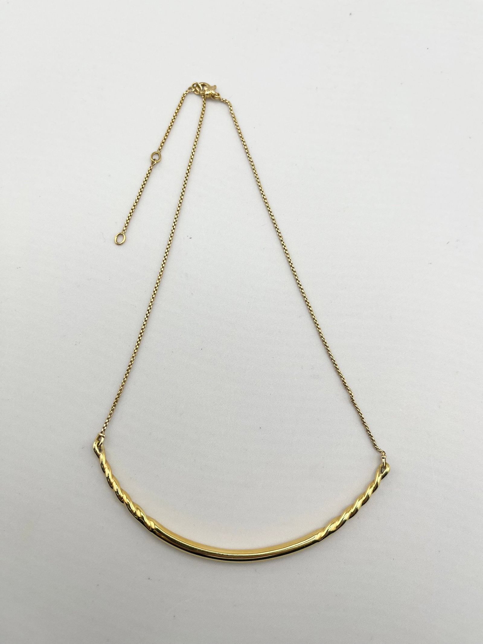 David Yurman 18KT Yellow Gold Curved Bar Necklace (1 of 6)