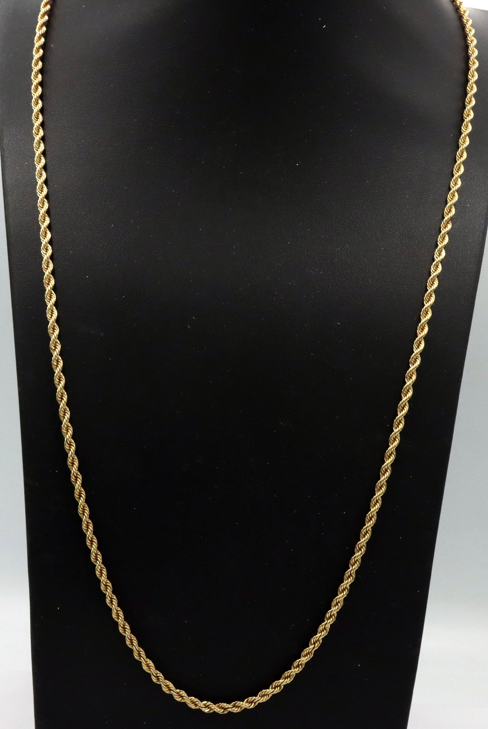 14kt Yellow gold long rope chain necklace (1 of 5)