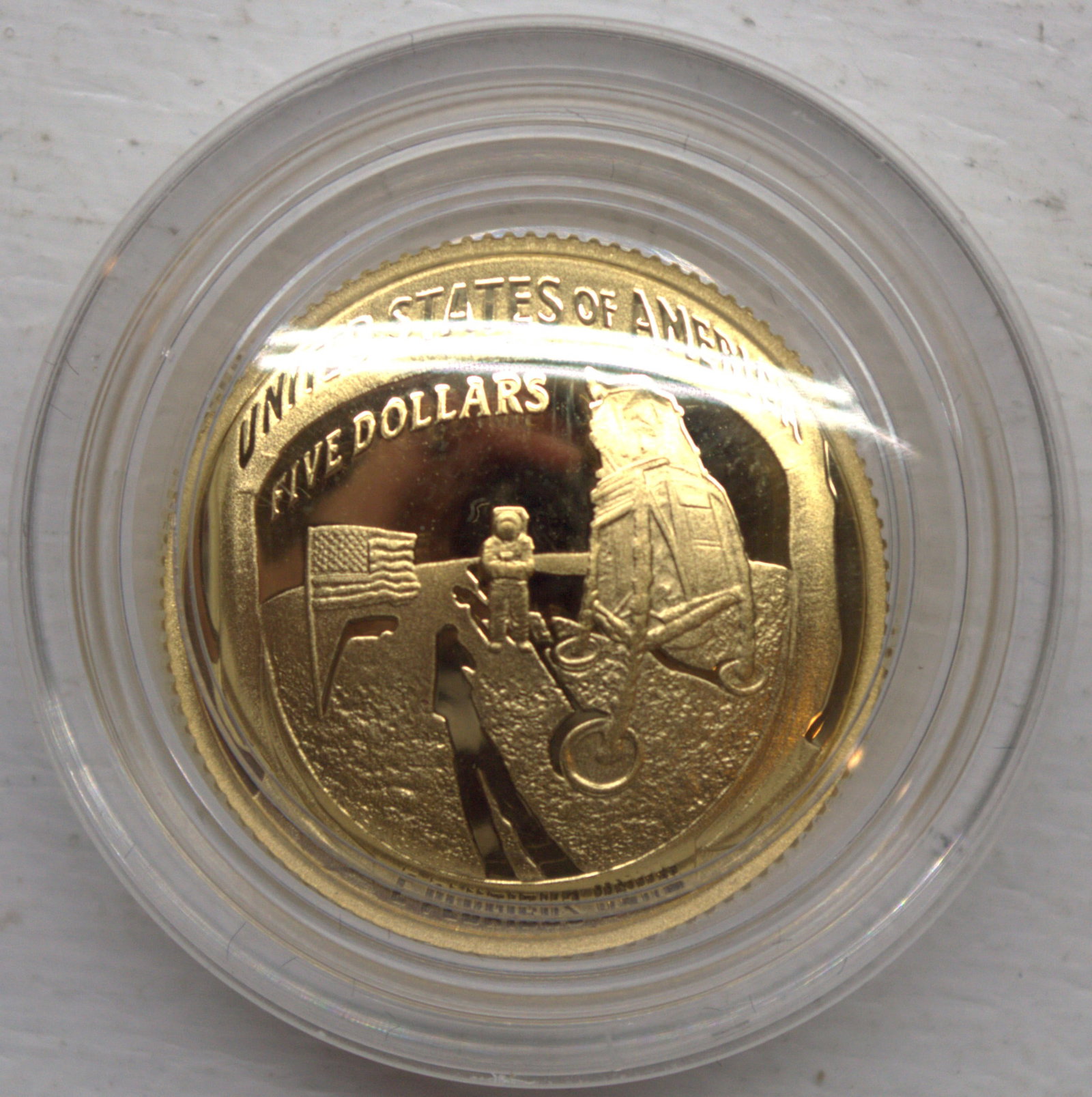 2019 Apollo 11 50th Anniversary Commemorative Gold Coin with Original box and COA (1 of 3)
