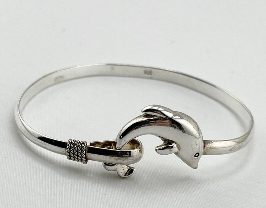 925 Sterling Silver Dolphin Bracelet - 2