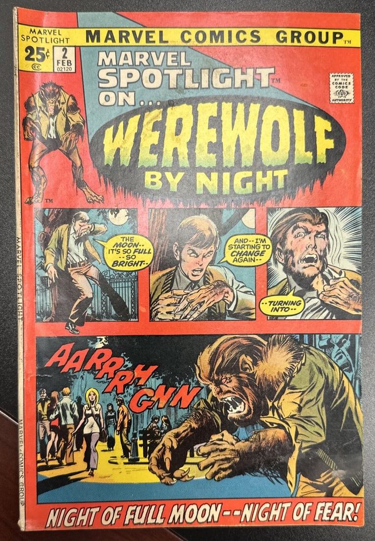 Marvel Spotlight #2 (1972) Werewolf by Night First Appearance of Werewolf by Night Marvel Comic (1 of 2)