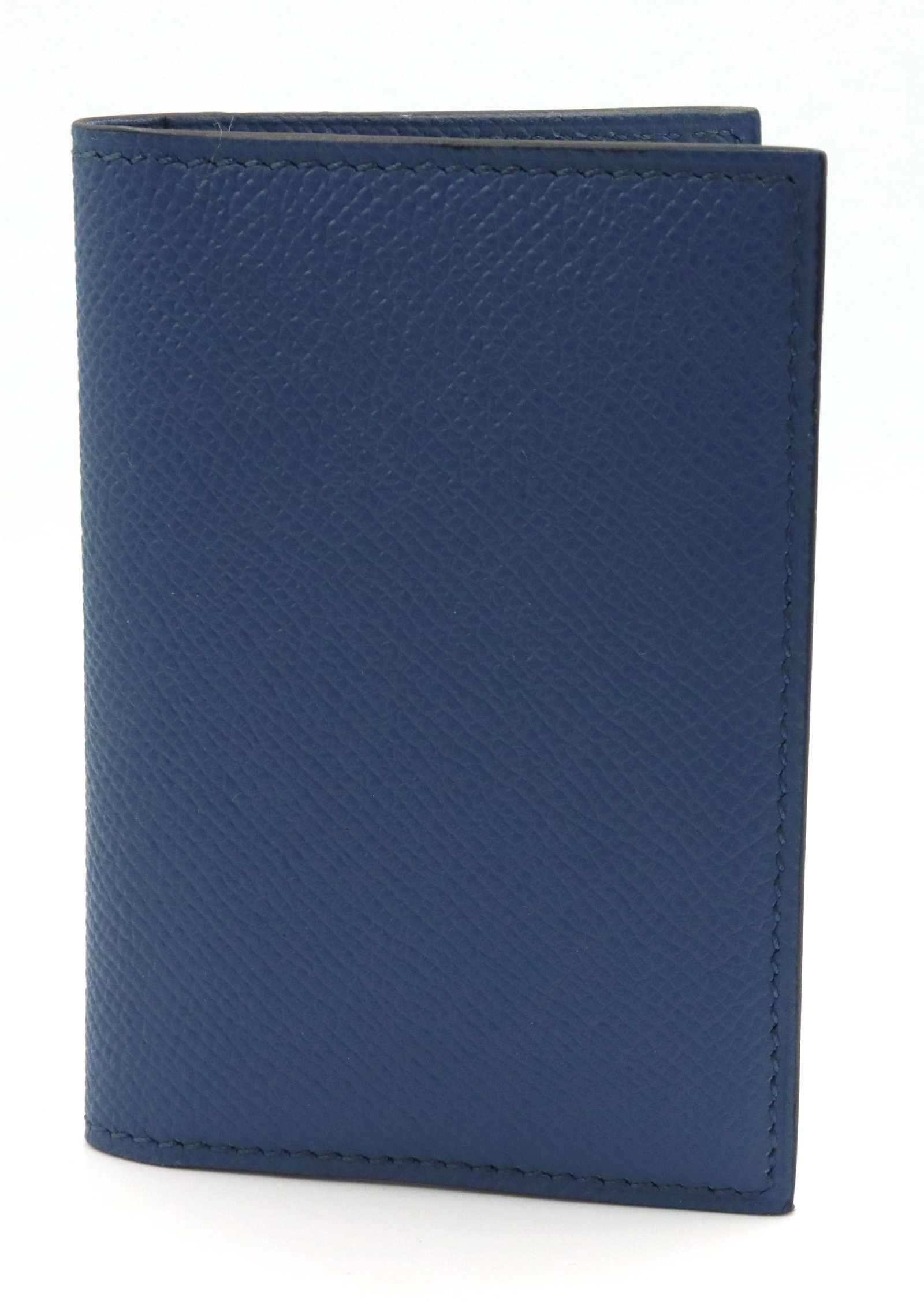 Hermes blue leather compact car holder wallet: Hermes blue leather compact car holder wallet. Made in France.