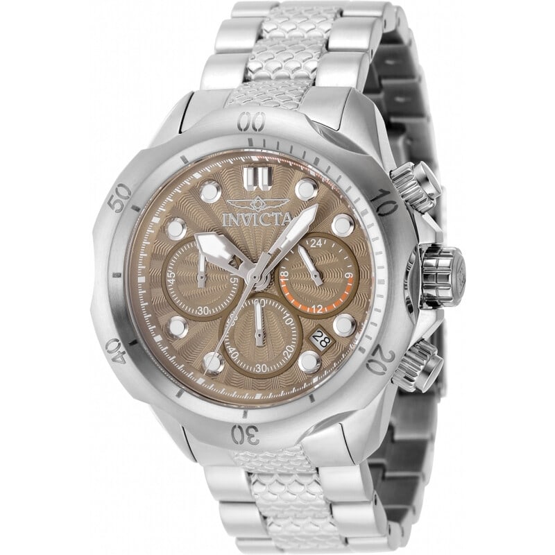 Invicta Racing Series Chronograph GMT Khaki Dial Men's Watch: Bold and built for performance, this Invicta Racing Series men's watch combines sporty styling with practical multi-function capability. The substantial stainless steel case and matching silver-tone