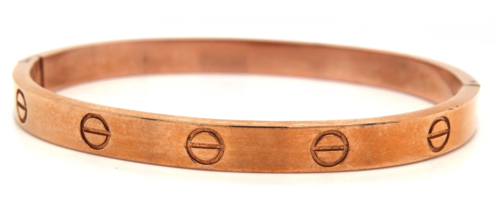 Gold plated love bangle bracelet: Gold plated love bangle bracelet. 7-inches, The total weight of the bangle is 20.4? grams.