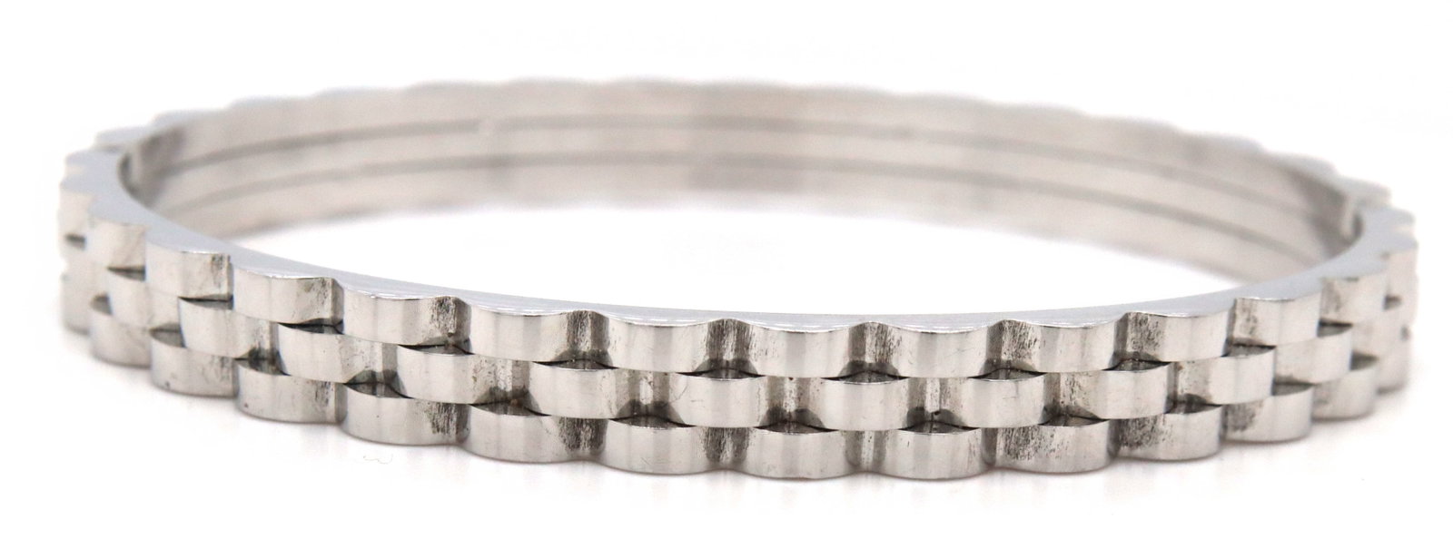 Stainless steel Rolex style bangle bracelet: Stainless steel Rolex style bangle bracelet. The total weight of the bangle is 20.8 grams.