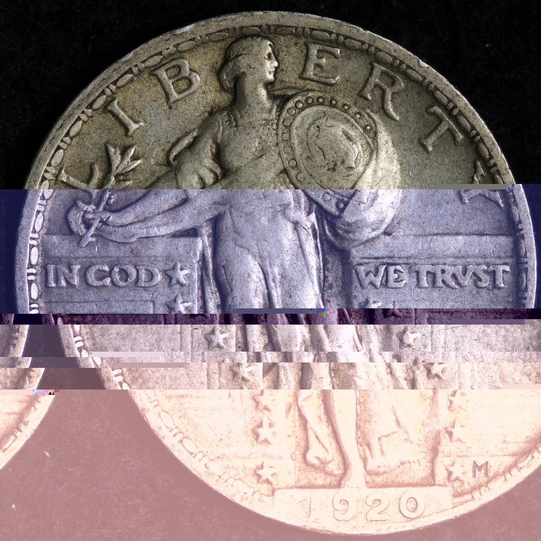 1920 Standing Liberty Quarter Dollar Type II Silver Quarter Better Date: 1920 Standing Liberty Quarter Dollar, one of the most popular and iconic designs in United States coinage. Designed by sculptor Hermon Atkins MacNeil, the coin features Liberty standing between two