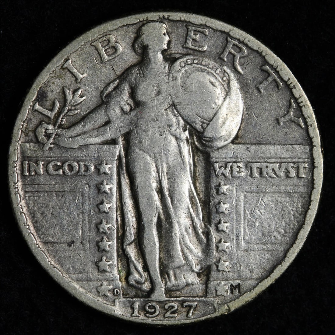 1927-D Standing Liberty Quarter Better Date Denver Mint Silver Quarter Estimated VG Details: 1927-D Standing Liberty Quarter, struck at the Denver Mint and composed of 90% silver. The Standing Liberty Quarter series (1916-1930) remains one of the most admired designs in American coinage,