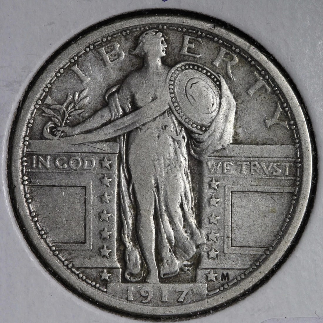 1917 Standing Liberty Quarter Type 1 Silver Quarter Better Early Issue Fine (F12) Details (1 of 2)