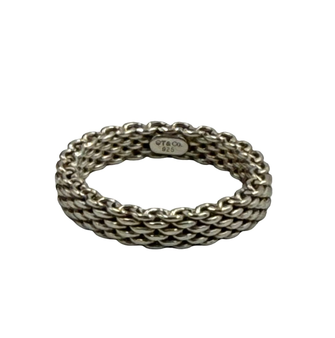 925 Sterling silver Tiffany & Co Somerset Narrow mesh band (1 of 4)