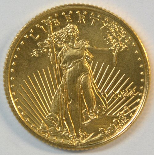 2010 American Gold Eagle $5 Gold Coin 1/10 oz Fine Gold Brilliant Uncirculated (BU) (1 of 2)