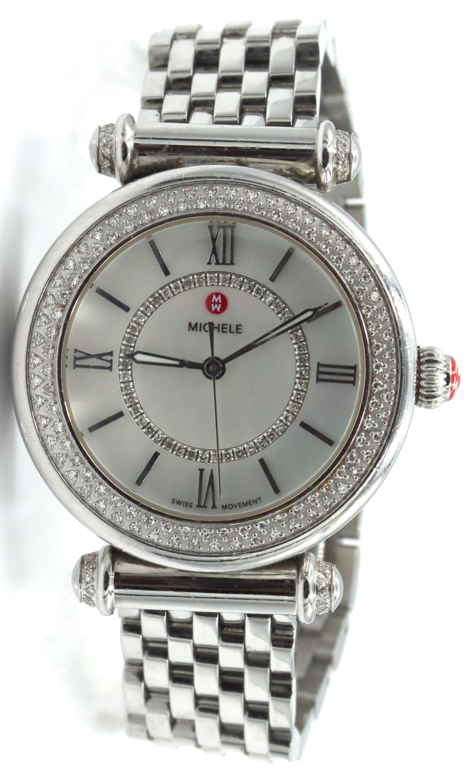 Michele Caber mid quartz mother of pearl diamond dial watch (1 of 6)