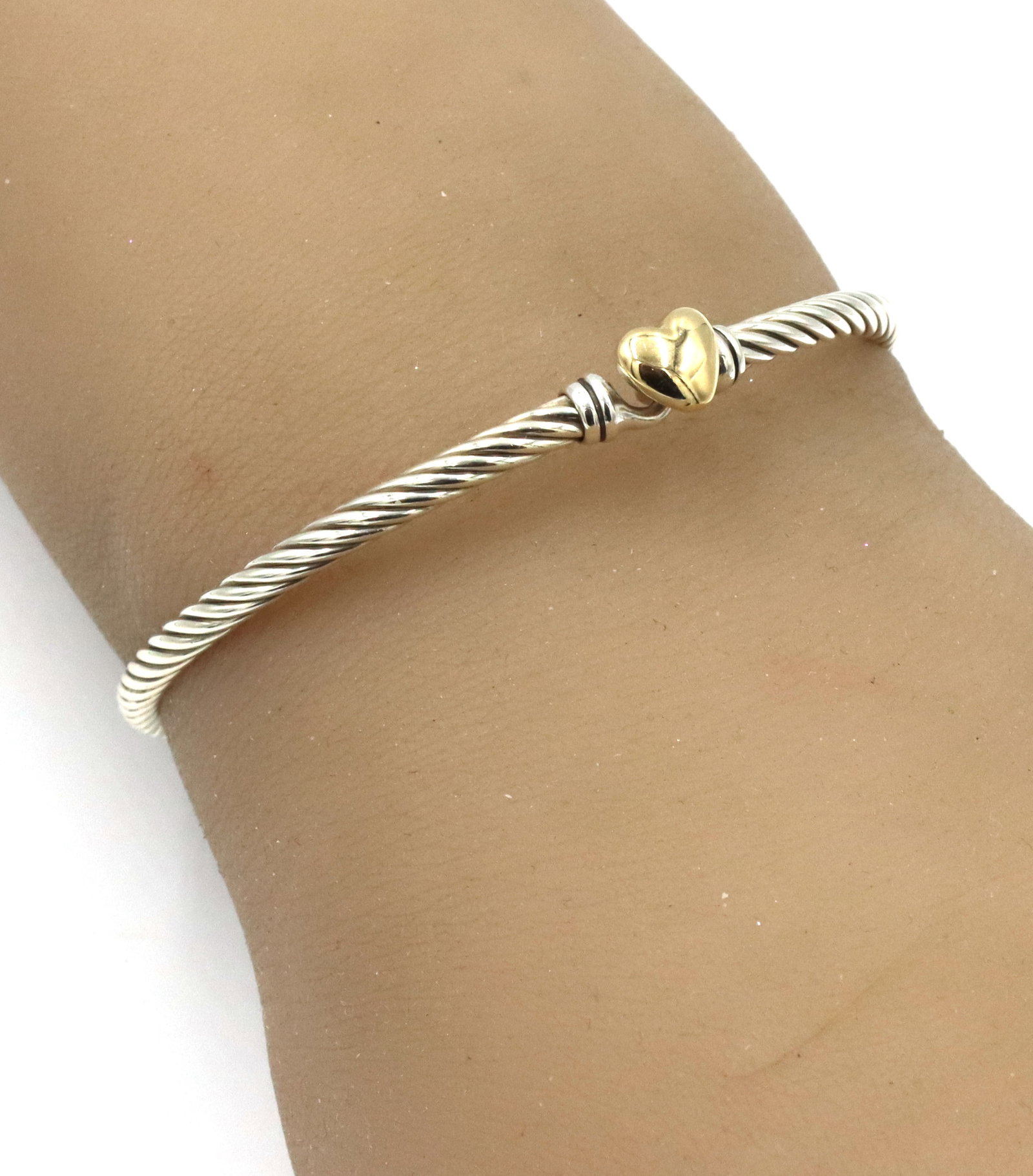 David Yurman cable classic heart bangle bracelet (1 of 6)