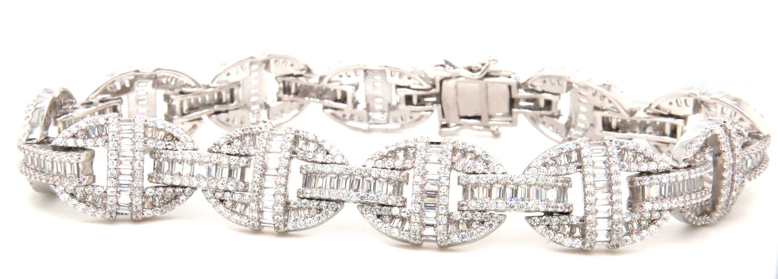 925 Sterling silver CZ link bracelet (1 of 5)