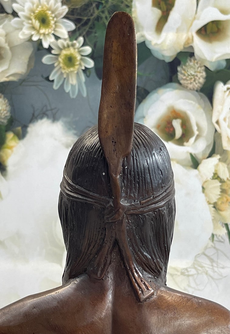 Chief Bust Bronze Sculpture - 6