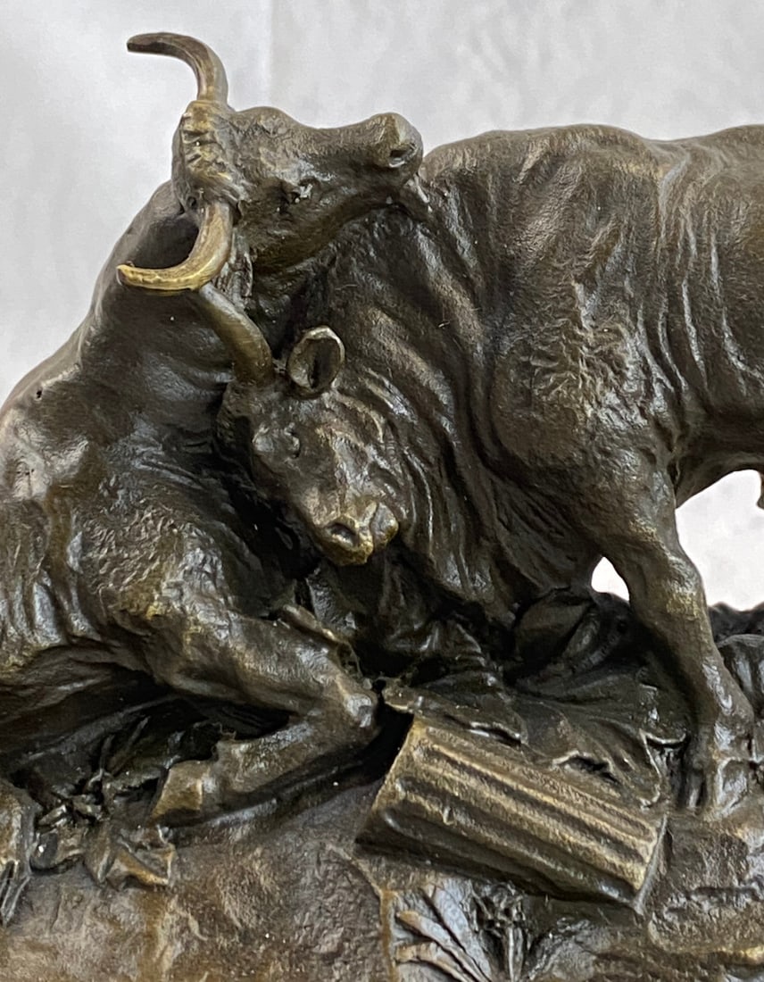 Combat De Taureaux Bronze Statue - 6
