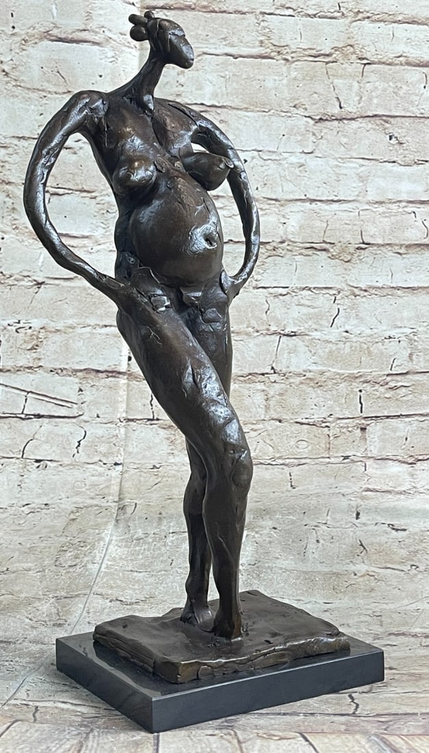 Modern Art Bronze Sculpture: This abstract is a very odd and creative one, I guarantee you that you will have people talking about it. The sculpture was cast using the ancient old Lost Wax Method stained in brown patina and