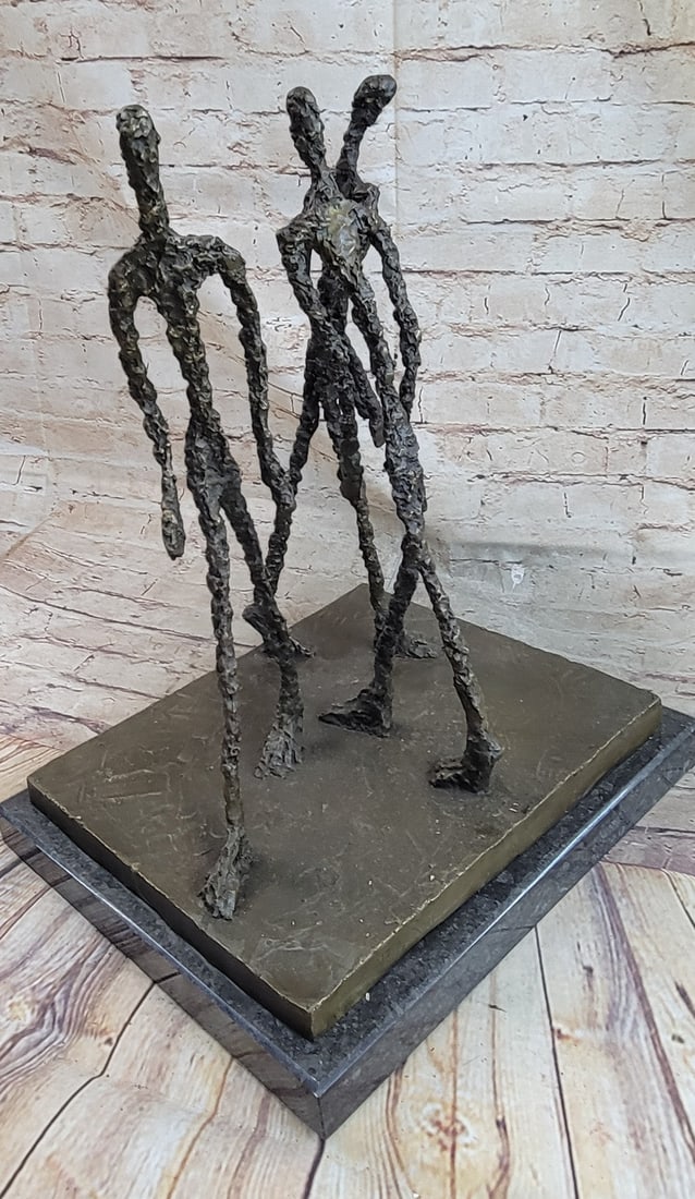 Three Walking Man Bronze Sculpture - 3