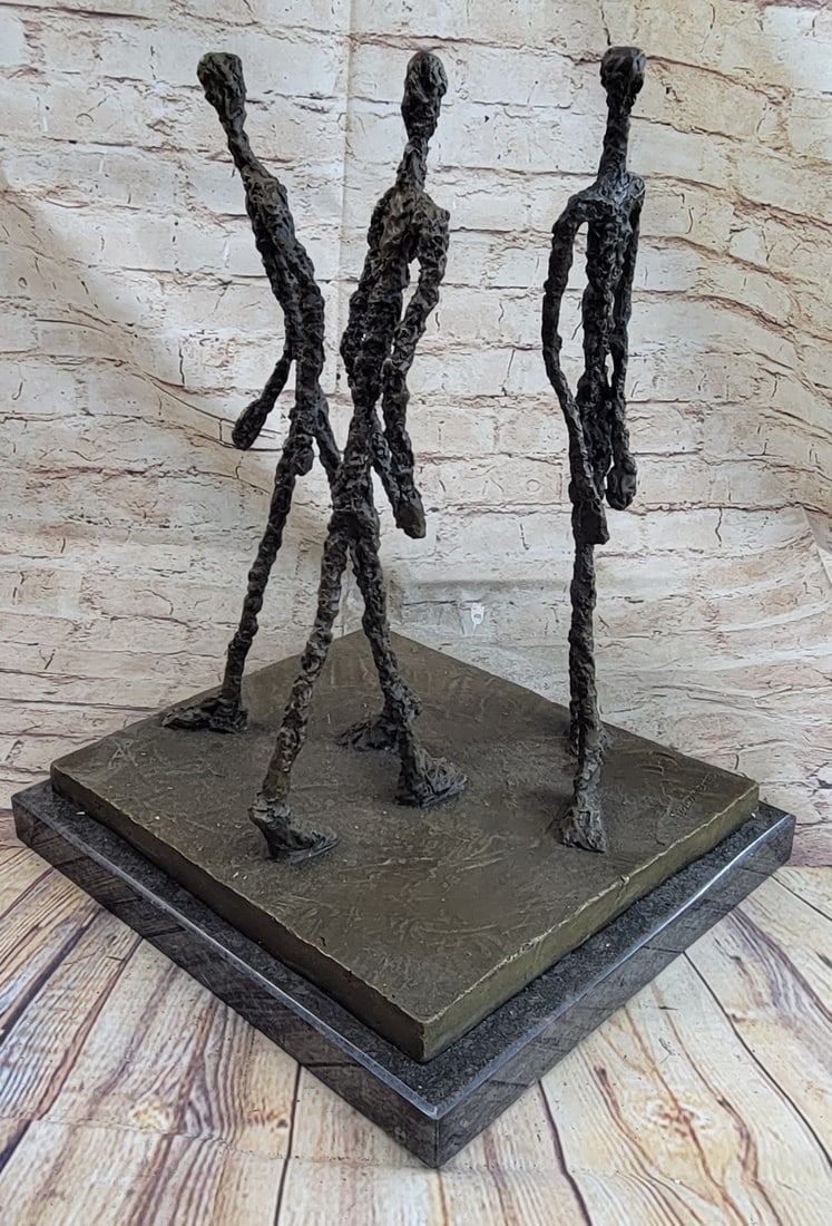 Three Walking Man Bronze Sculpture - 5