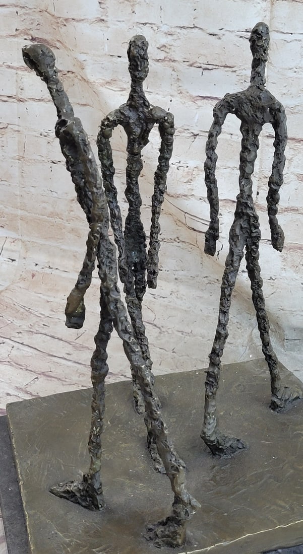 Three Walking Man Bronze Sculpture - 6