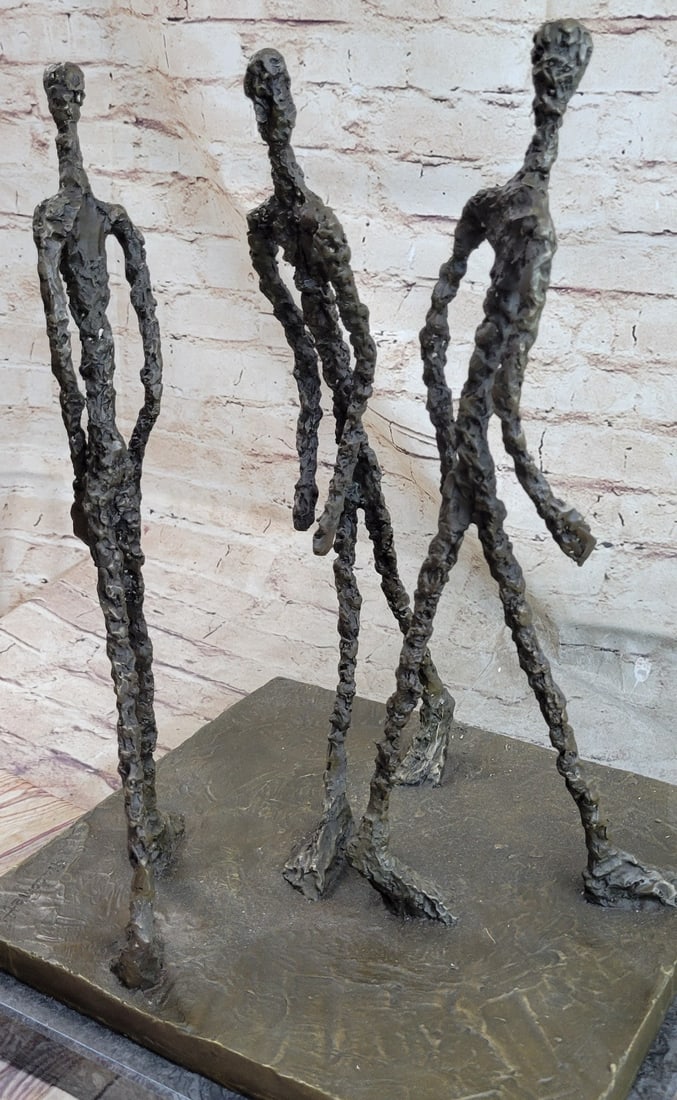 Three Walking Man Bronze Sculpture - 7