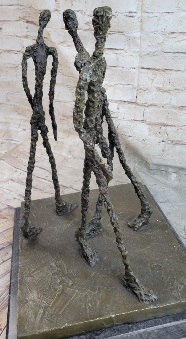 Three Walking Man Bronze Sculpture - 8