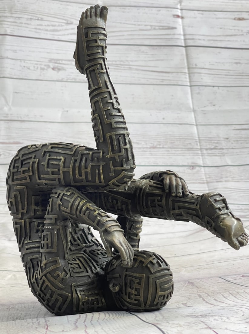 Yoga Exercise Bronze Sculpture - 3