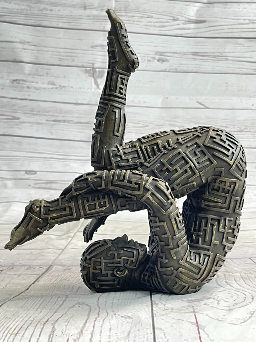 Yoga Exercise Bronze Sculpture - 6