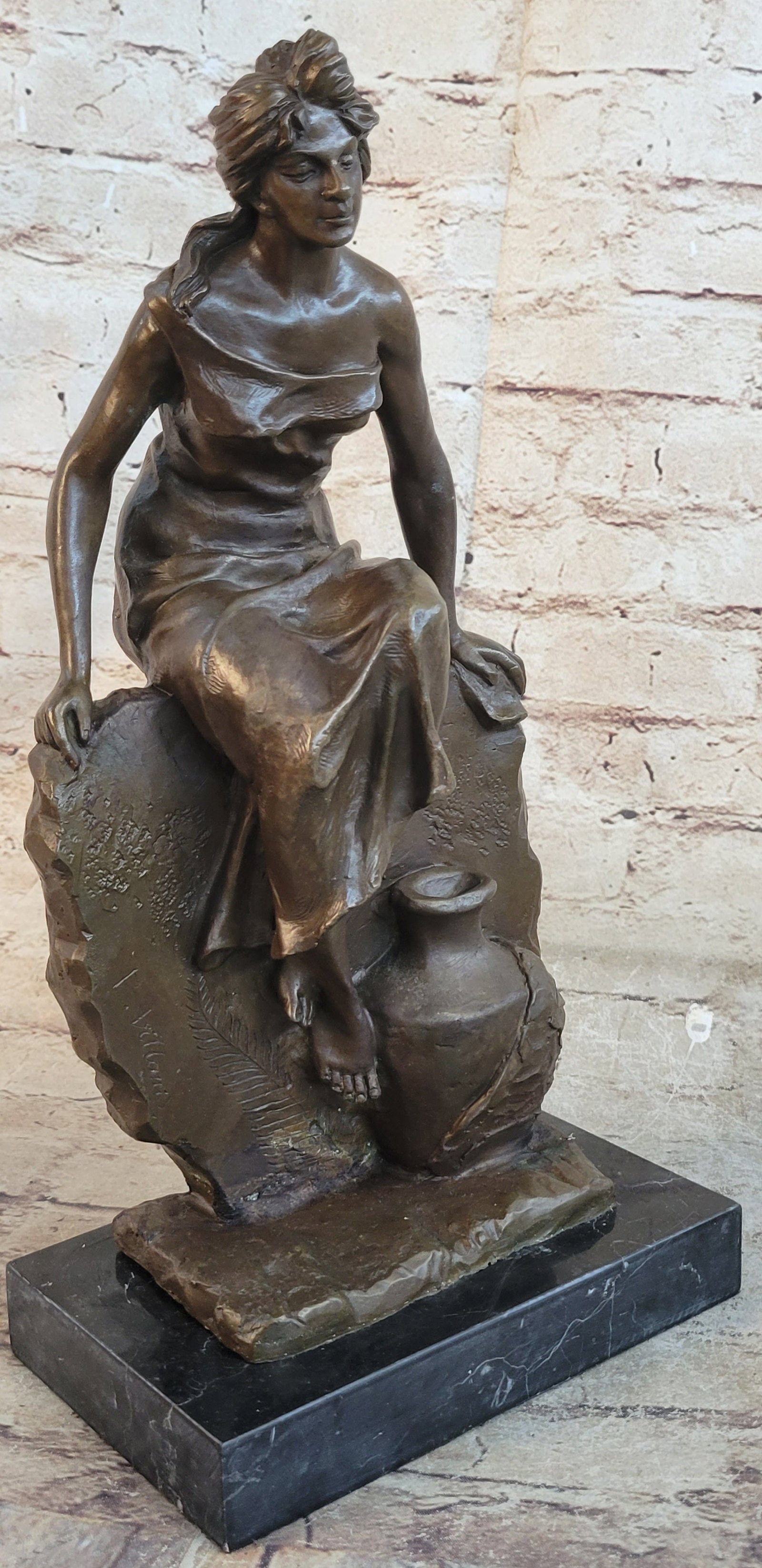 Sexy Maiden Bronze Sculpture: This bronze statue is cast in the traditional Lost Wax Casting Process. This ensures a quality bronze sculpture that may be passed down from generation to generation and it is a beautiful sculpture