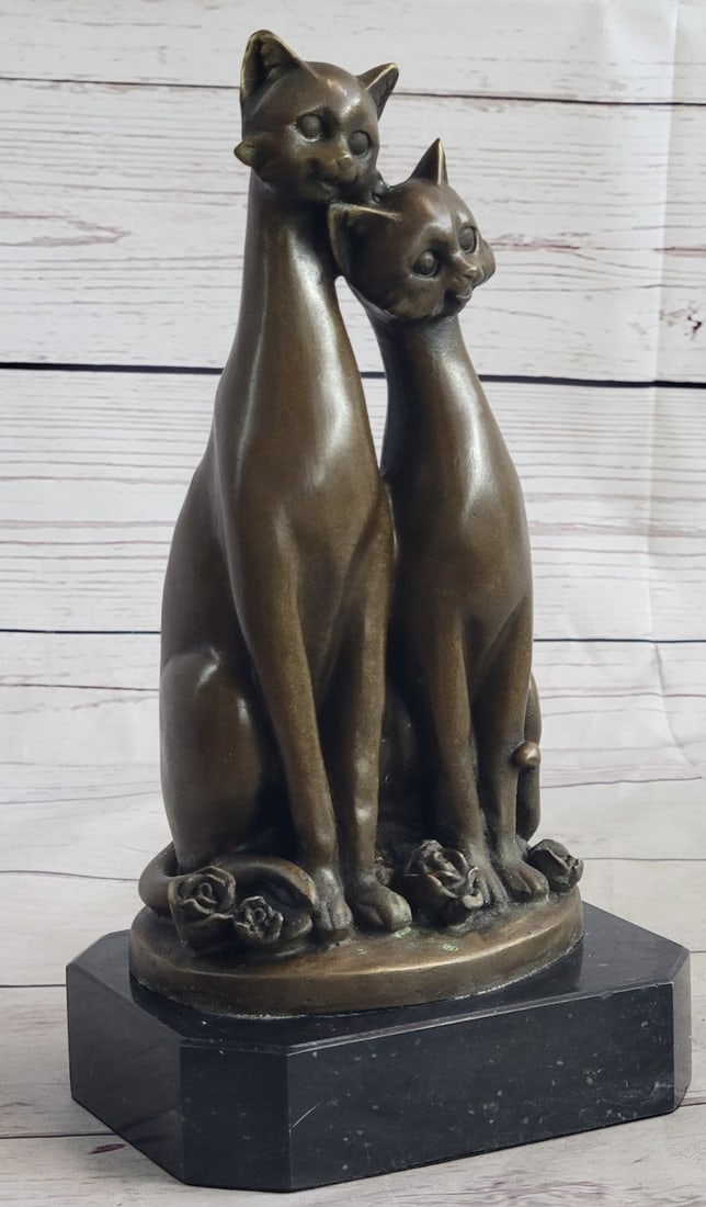 Two Cat Bronze Figurine - 4