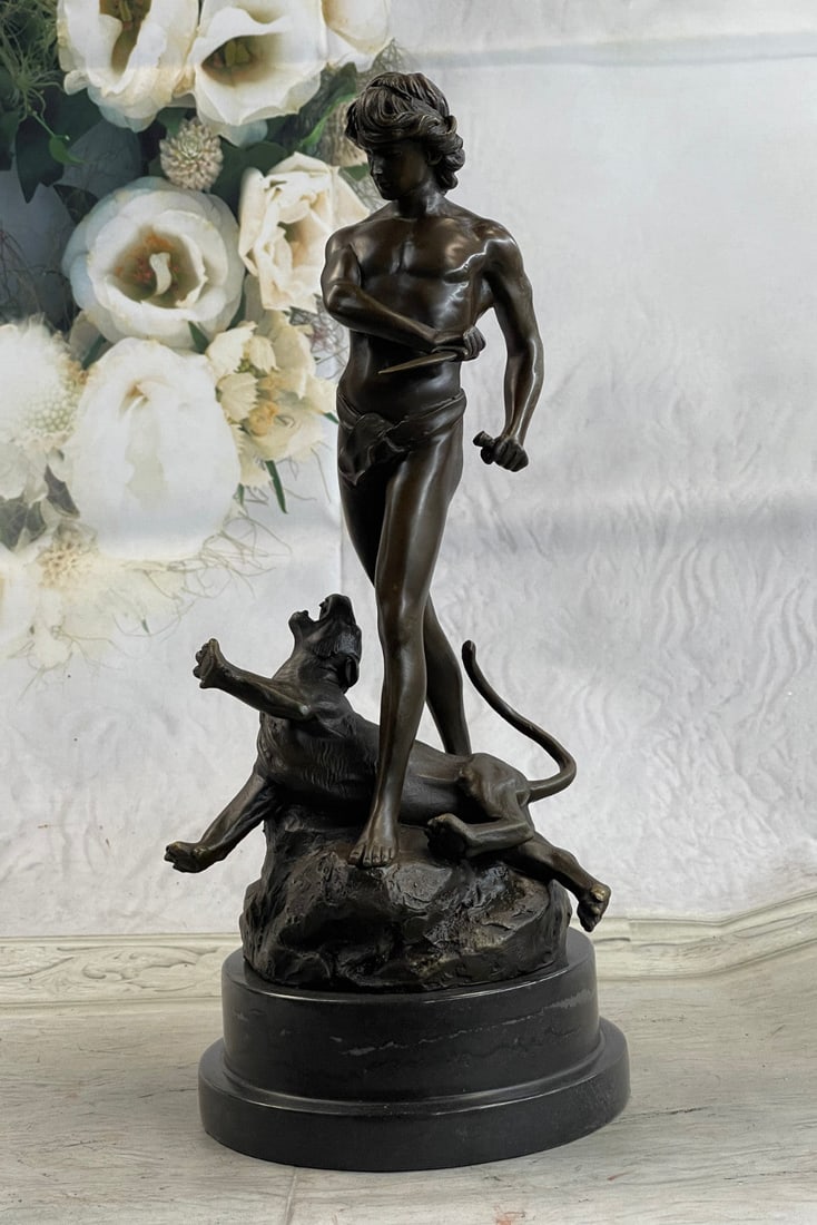 Lion Victory Bronze Figurine: This piece is a gorgeous representation of the Greek goddess, Diana. In Roman mythology, Diana was the goddess of the hunt, being associated with wild animals and woodland, and also of the moon.