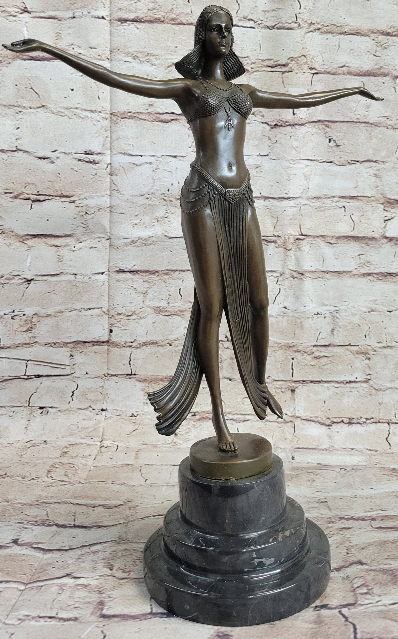 Belly Dancer Bronze Figurine - 3